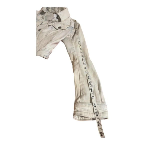 Women's Cream White Denim Jacket - Picture 2 of 10
